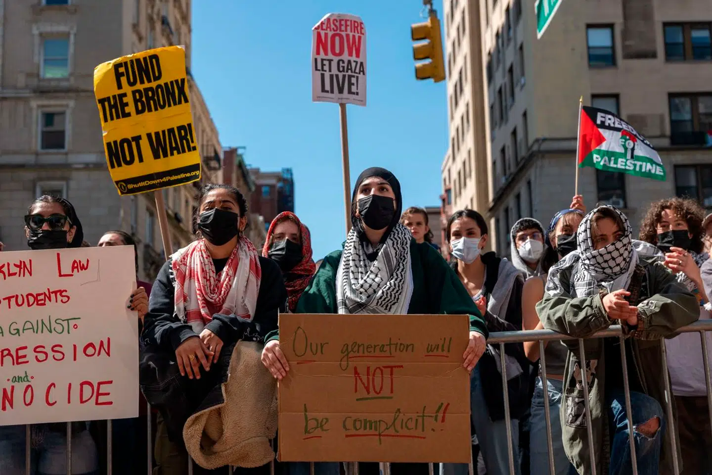 Protesterne tog sit udspring på Columbia University i New York City i sidste uge.