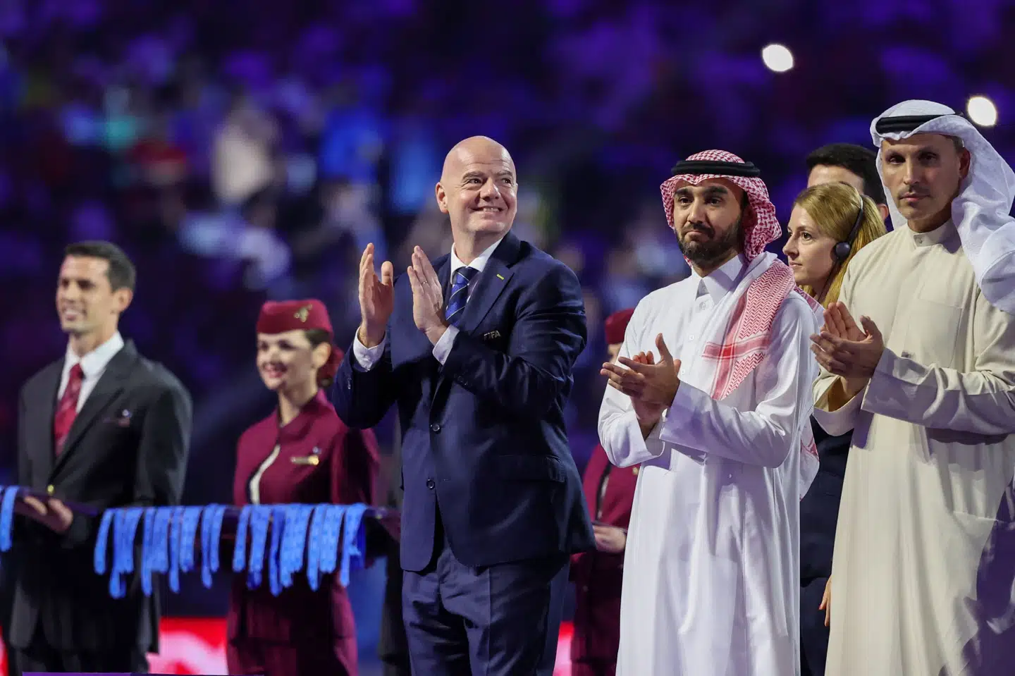 Fifa-præsident Gianni Infantino kunne i december hylde Manchester City som vinder af klub-VM i Saudi-Arabien. (Arkivfoto).
