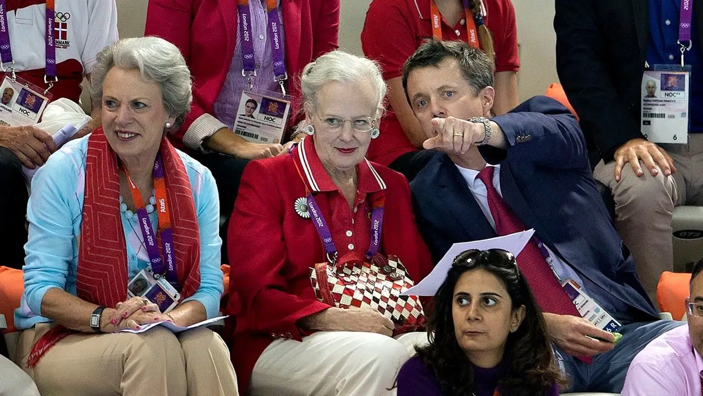 Prinsesse Benedikte med dronning Margrethe og kronprins Frederik til OL i London.