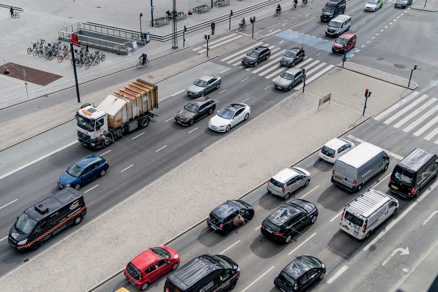 Trafik og luftforurening i København.