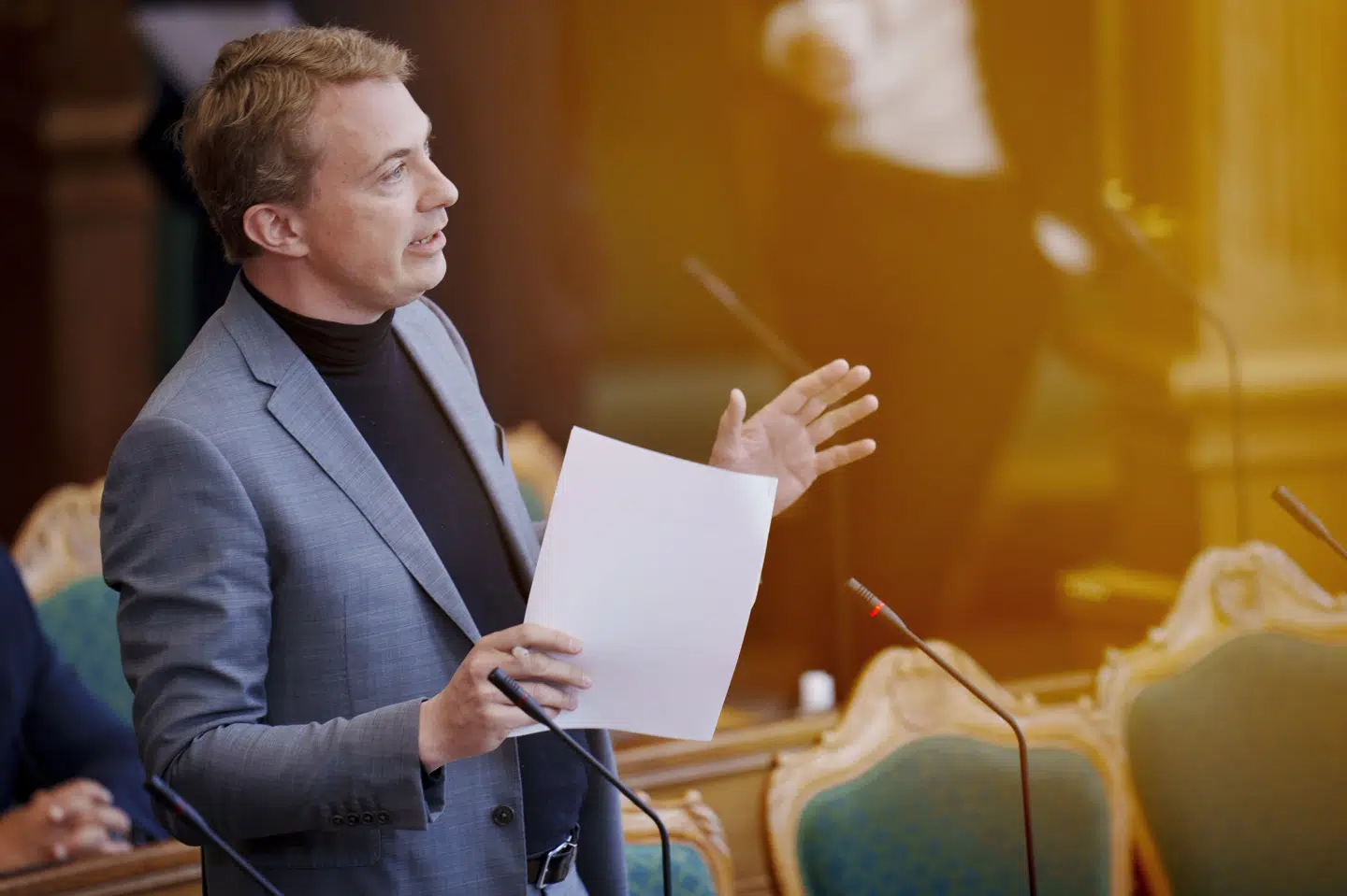 Dansk Folkepartis formand, Morten Messerschmidt, skulle have revset SDU'erne i en tale til Ungdommens 1. maj i Fælledparken. Han måtte blive væk, da PET ikke kunne garantere hans sikkerhed. (Arkivfoto).
