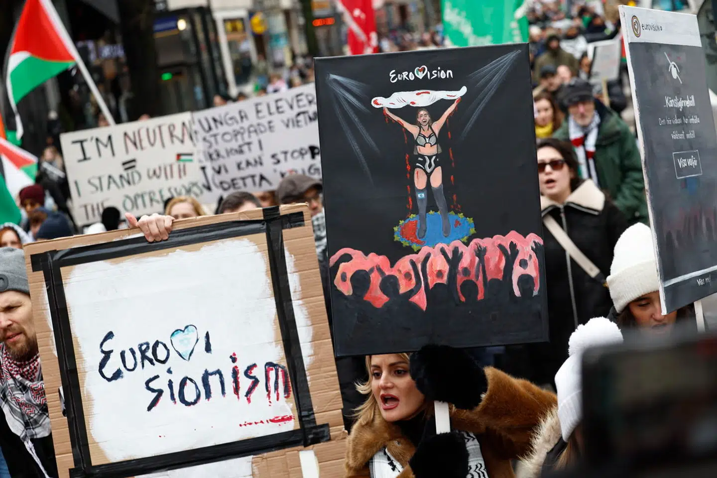 I Sverige har der været massive protester mod Israels deltagelse i Eurovision 2024.