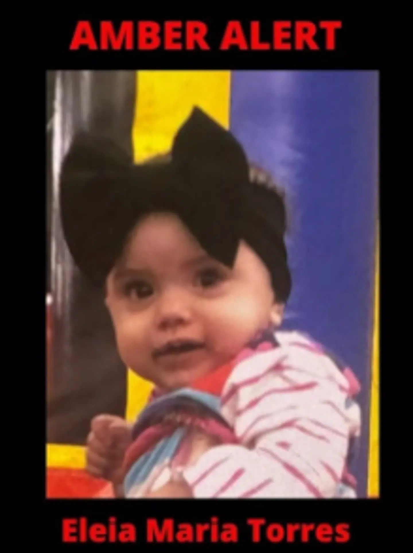 Politiet efterlyser ti måneder gamle Eleia Maria Torres.