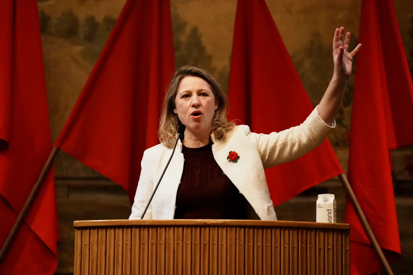 Overborgmester Sophie Hæstorp Andersen blev i april valgt som spidskandidat for Socialdemokratiet til kommunalvalget i København næste år. Hun er her fotograferet til første maj-tale på Arbejdermuseet i København.