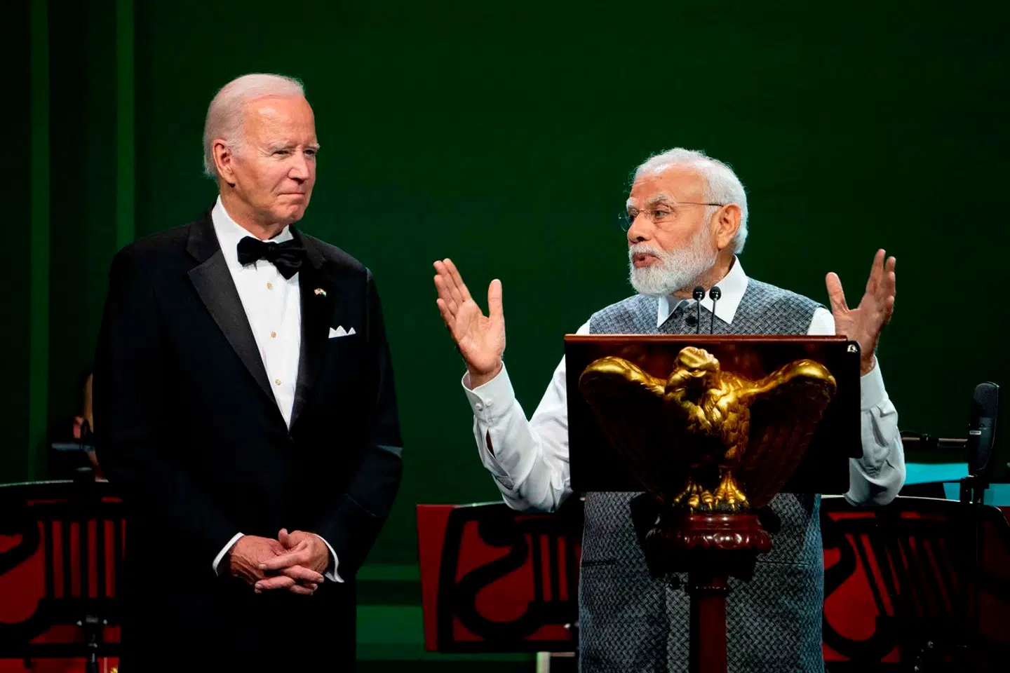 USAs præsident Joe Biden og Indiens premierminister Narendra Modi. Indien har reageret negativt på Bidens udtalelse om landets »xenofobiske« indstilling til indvandring. Arkivfoto: Stefani Reynolds, Scanpix