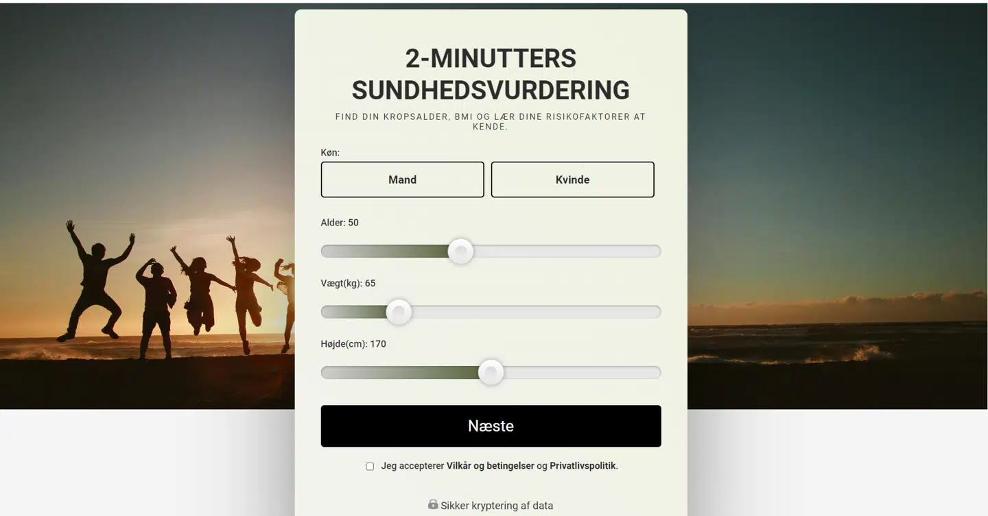 Det er synet, man mødes af, når man klikker sig ind hos Sundhedsassesor.com. Umiddelbart står der altså ikke tydeligt noget om betaling.