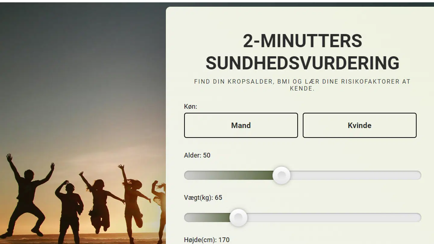 Sundhedsassessor tilbyder en »2-minutters sundhedsvurdering«.