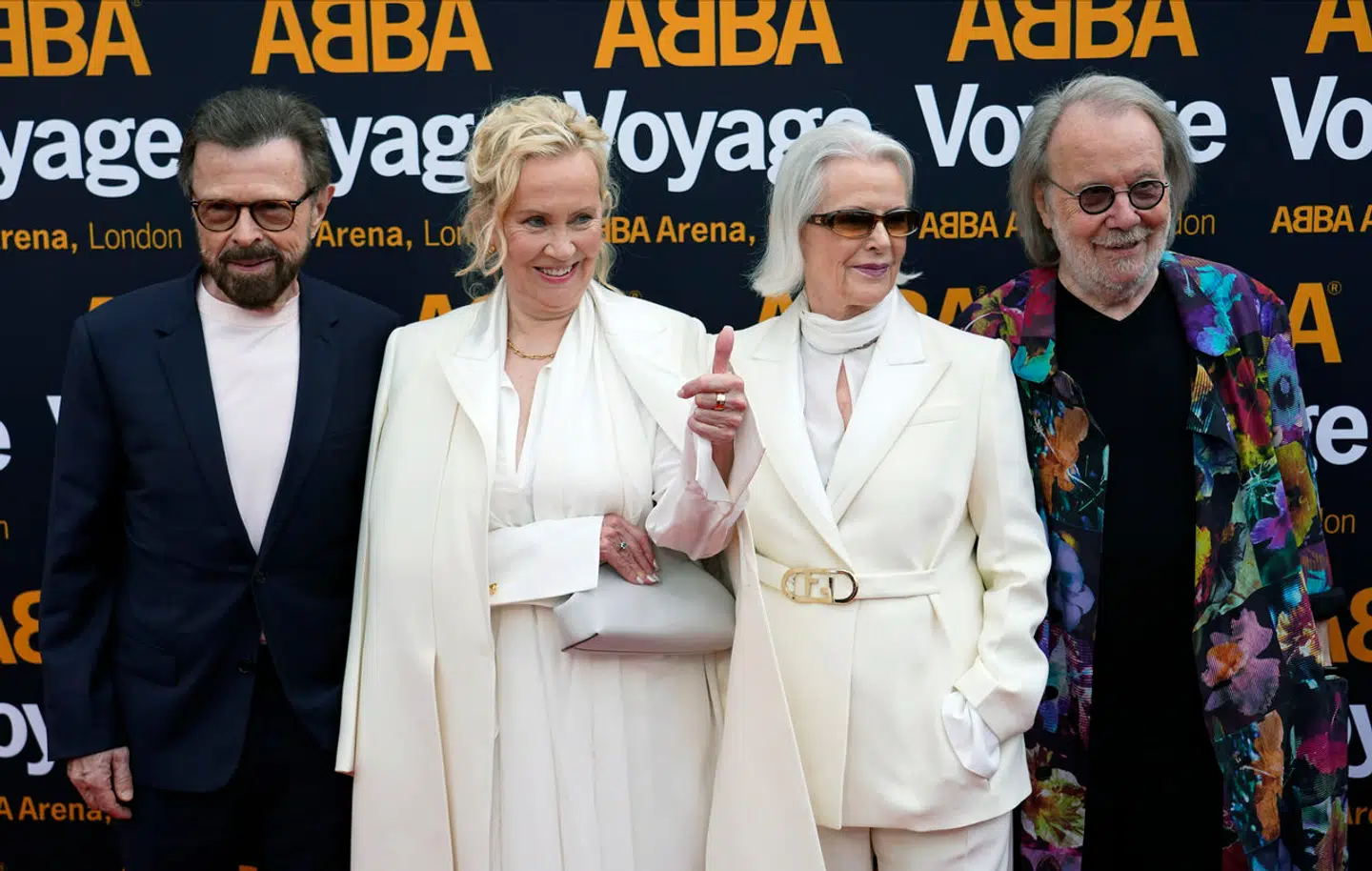 Her ses Björn Ulvaeus, Agnetha Fältskog, Anni-Frid Lyngstad and Benny Andersson sammen i 2022.