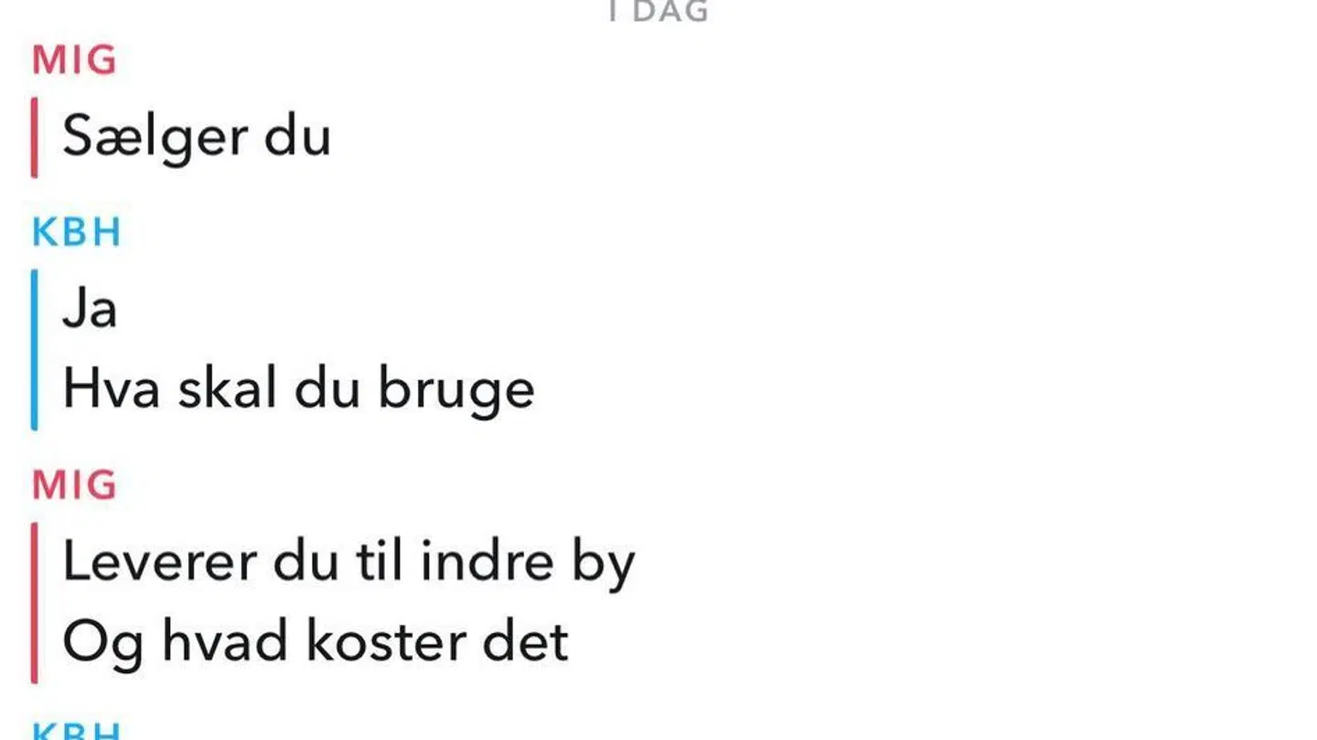 Her kan du se den korte korrespondance med en af hashprofilerne.