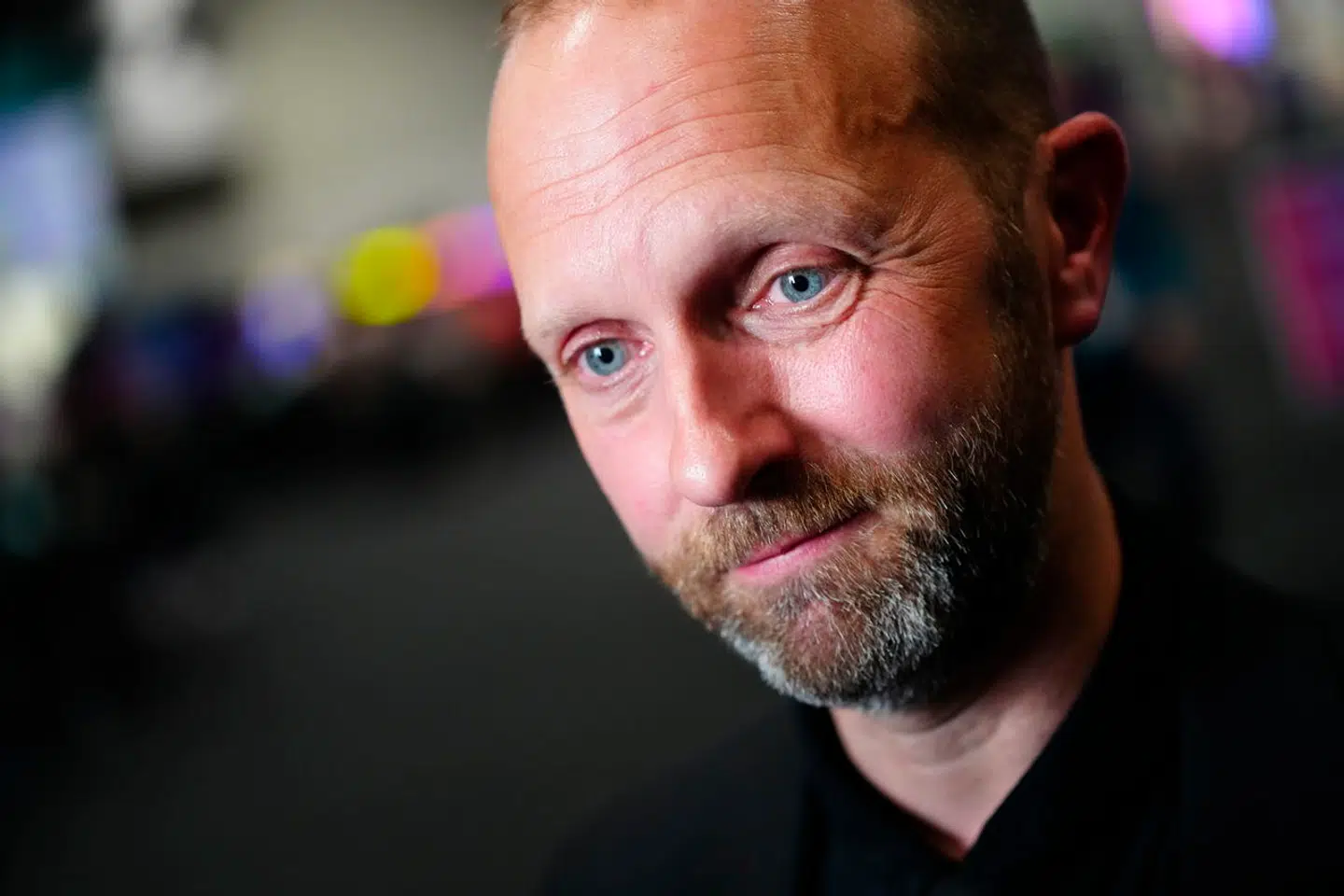 Erik Struve Hansen møder her pressen efter torsdagens semifinale.