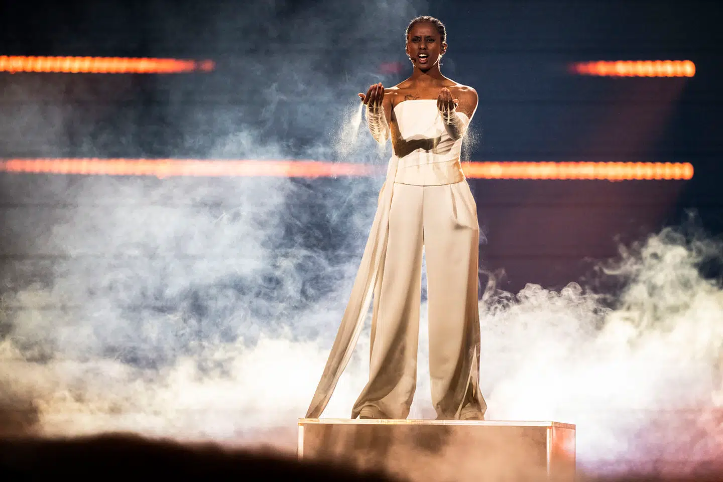 Her ses Saba på scenen under torsdagens semifinale.