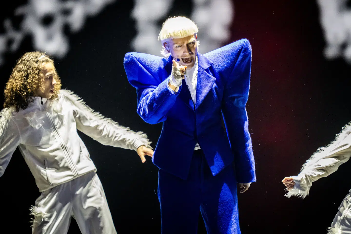 Nederlandenes deltager Joost Klein optræder med sangen 'Europapa' i første generalprøve til den anden semifinale i årets Eurovision i Malmø Arena i Sverige, onsdag den 8. maj 2024.