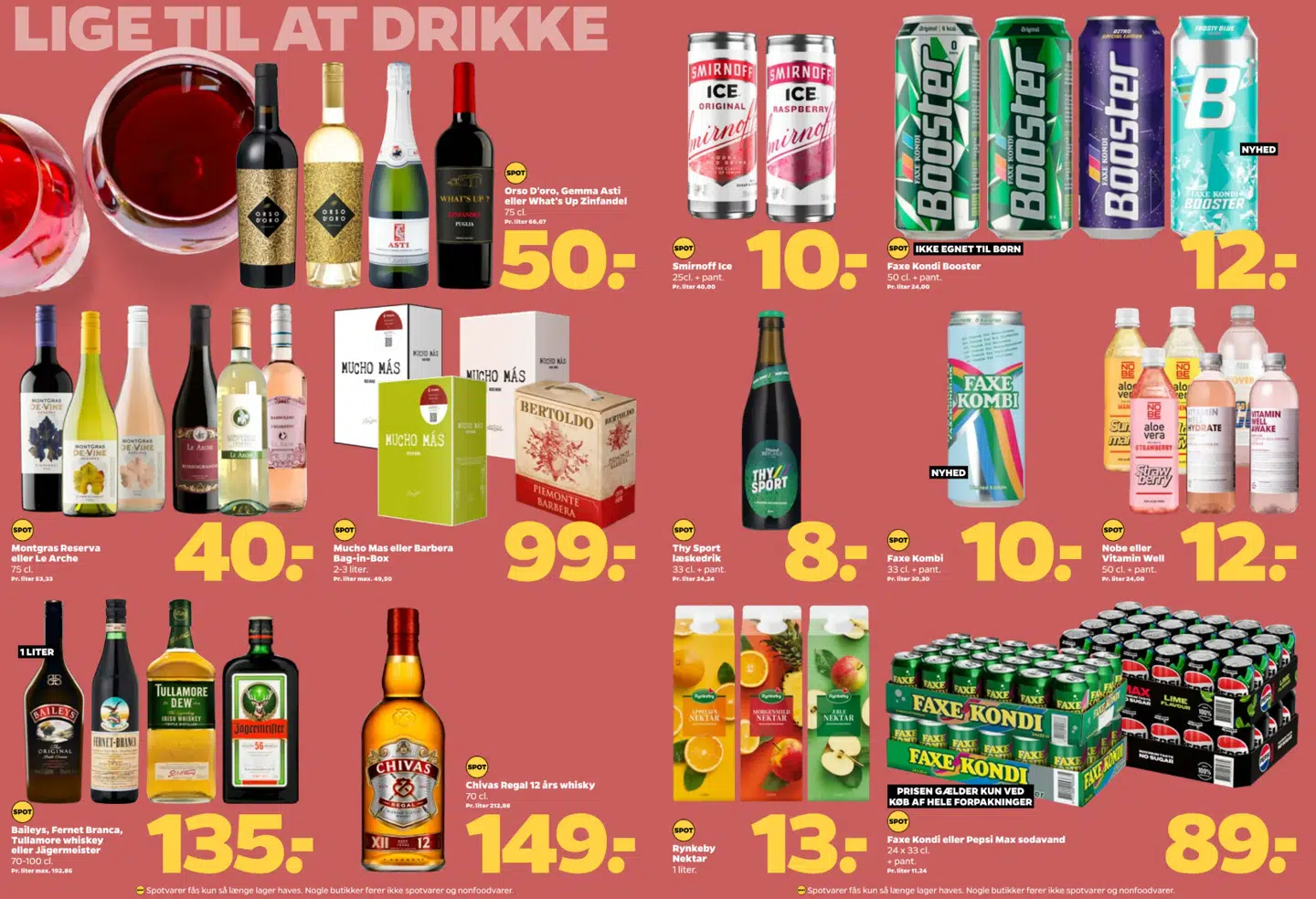 Her ses side 18-19 i den seneste tilbudsavis fra Netto. Alle varerne på opslaget har mærket 'SPOT'.