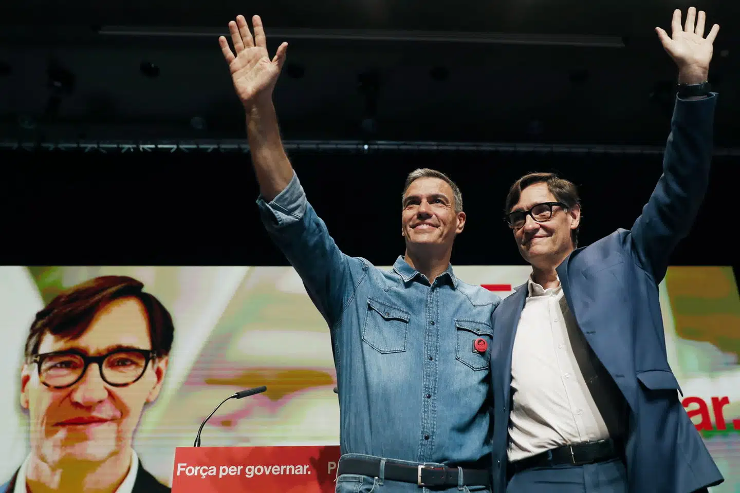 Cataloniens uafhængighedsbevægelse mistede ved søndagens valg sit absolutte flertal. Pedro Sánchez' håndplukkede mand, Salvador Illa, blev i stedet valgets klare vinder. Foto: Andreu Dalmau, Scanpix