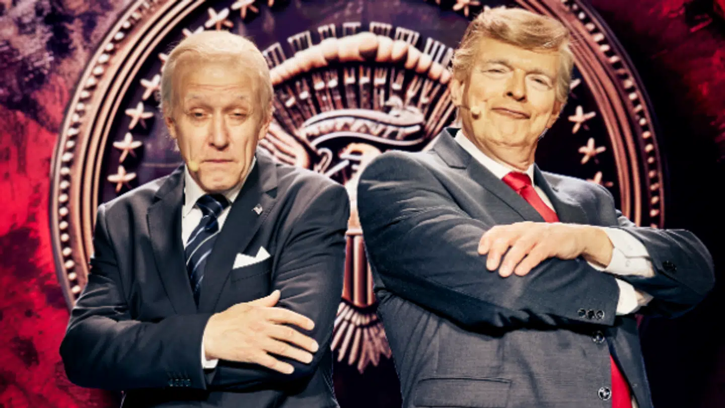 Henrik Lykkegaard som Joe Biden og Niels Olsen som Donald Trump.