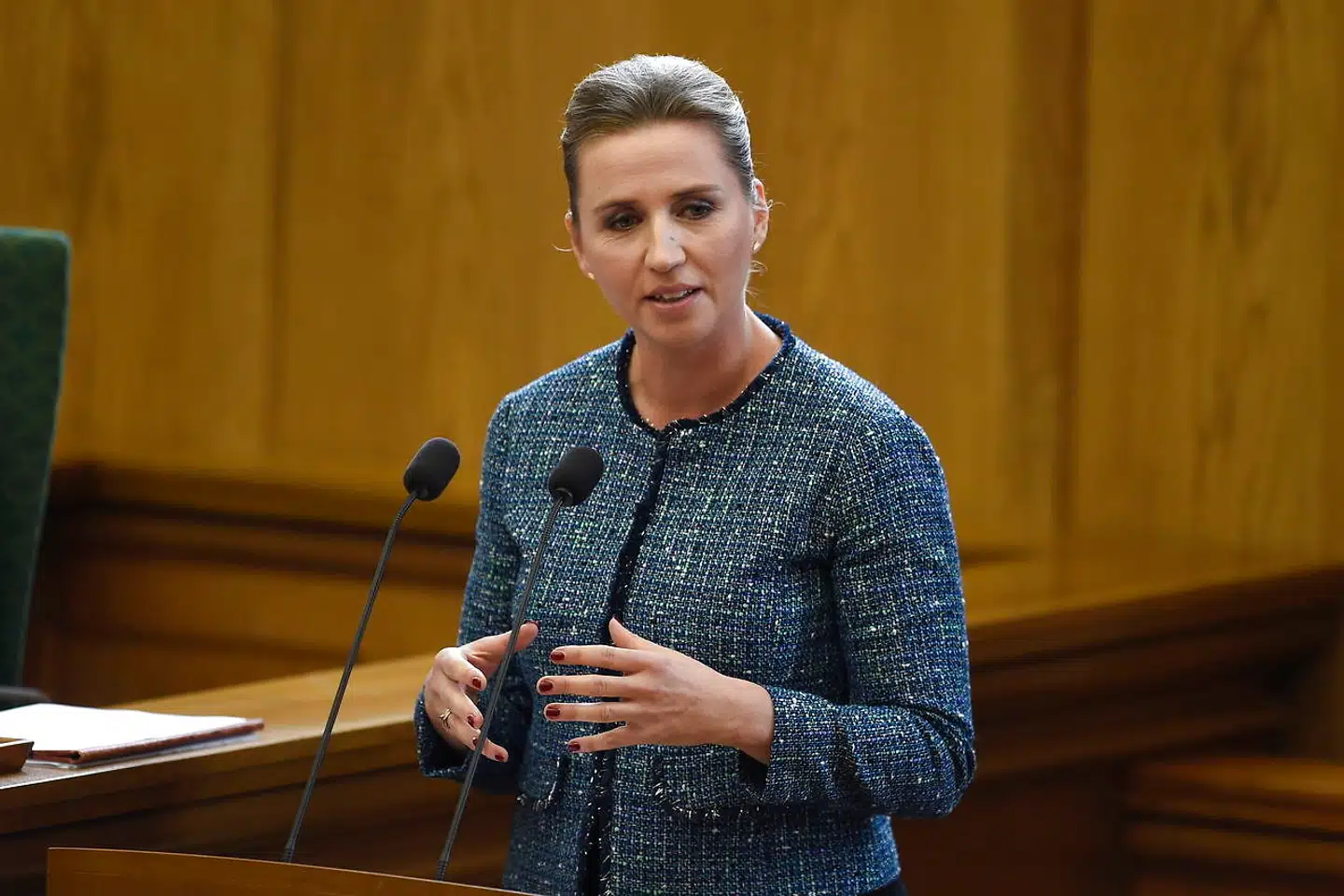 Statsminister Mette Frederiksen holder åbningstalen.