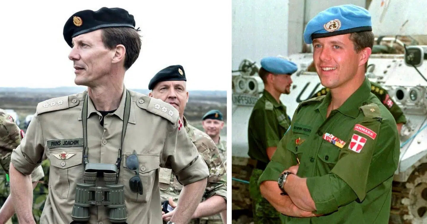 Prins Joachim og kong Frederik har begge haft deres titler på uniformen. Fotos: Scanpix
