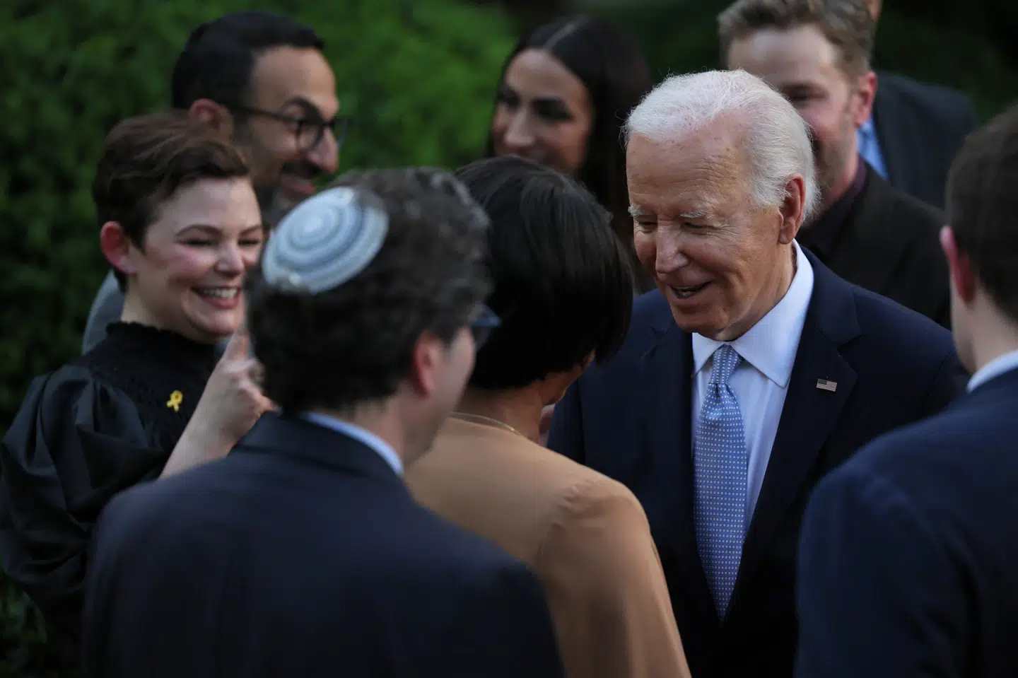 USA's præsident, Joe Biden, der taler med deltagerne i mandagens Jewish American Heritage Month-begivenhed i Det Hvide Hus.