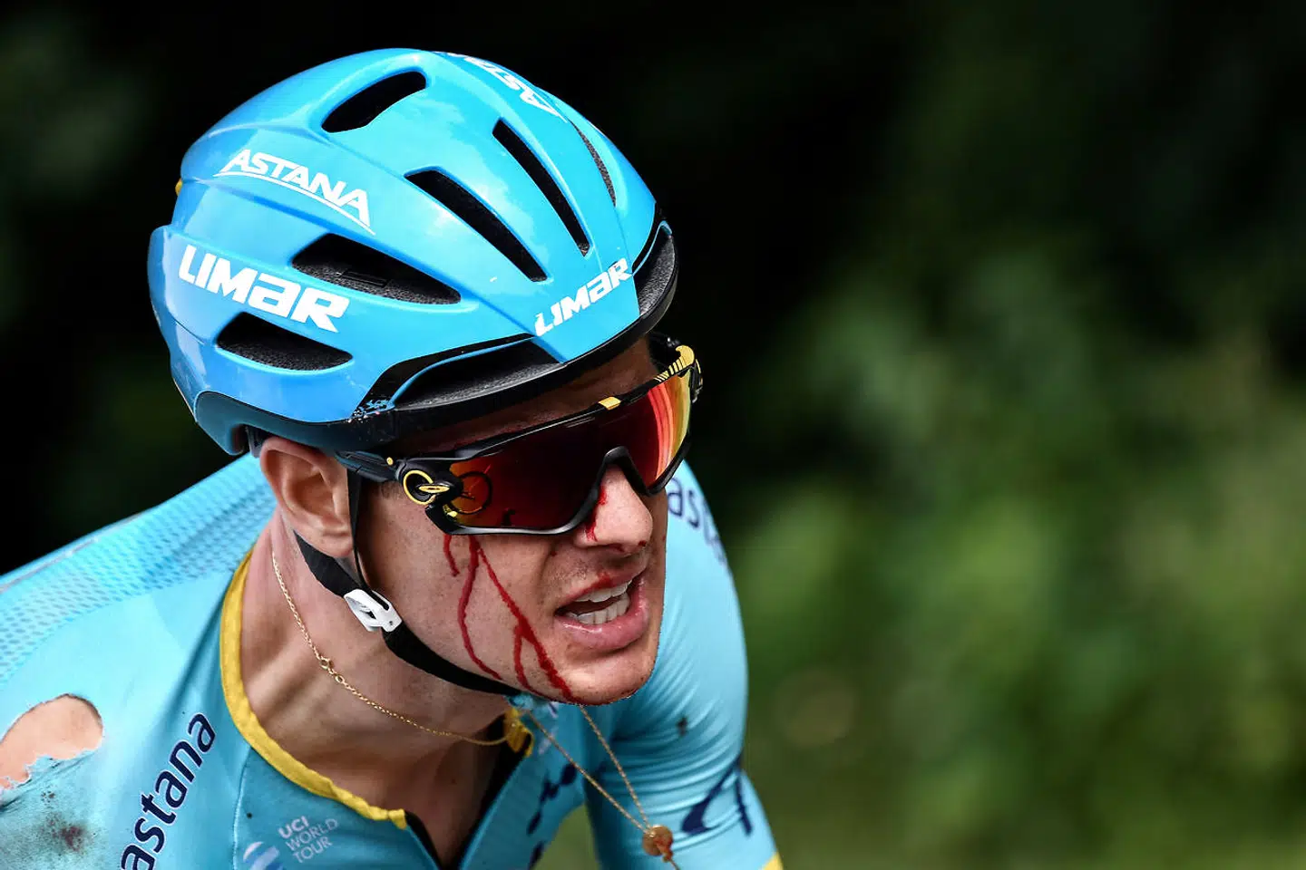 Jakob Fuglsang styrtede allerede på 1. etape af dette års Tour de France.