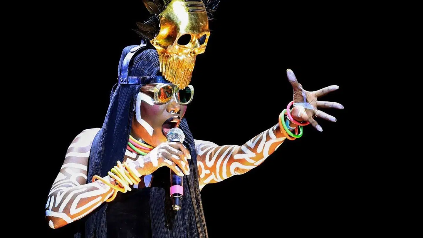 Grace Jones under en koncert i Monaco i 2018.