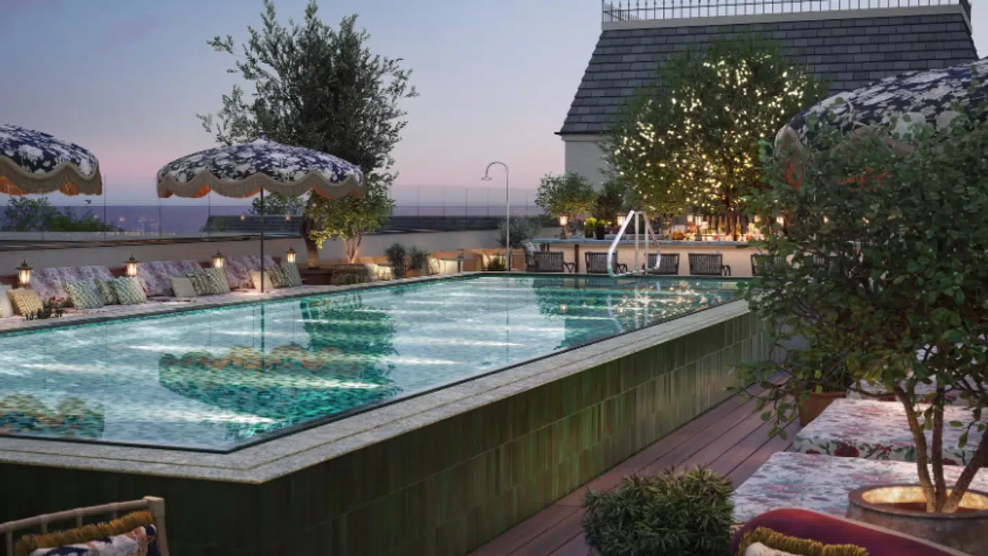 Sådan skal den såkaldte rooftop-pool ser ud på det nye hotel
