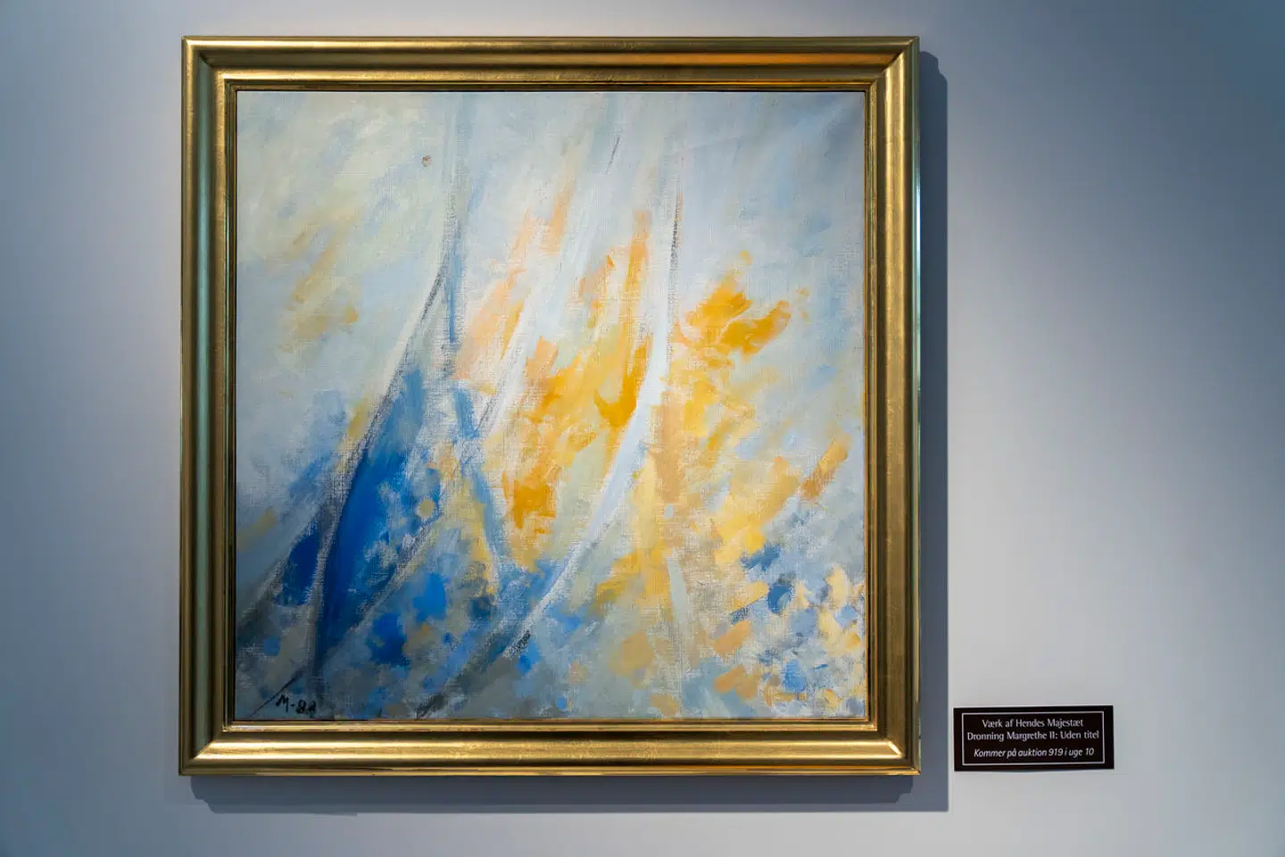Maleriet var vurderet til 75.000-100.000 kroner, men køberen endte med at måtte slippe 160.000 for dette maleri af dronning Margrethe.