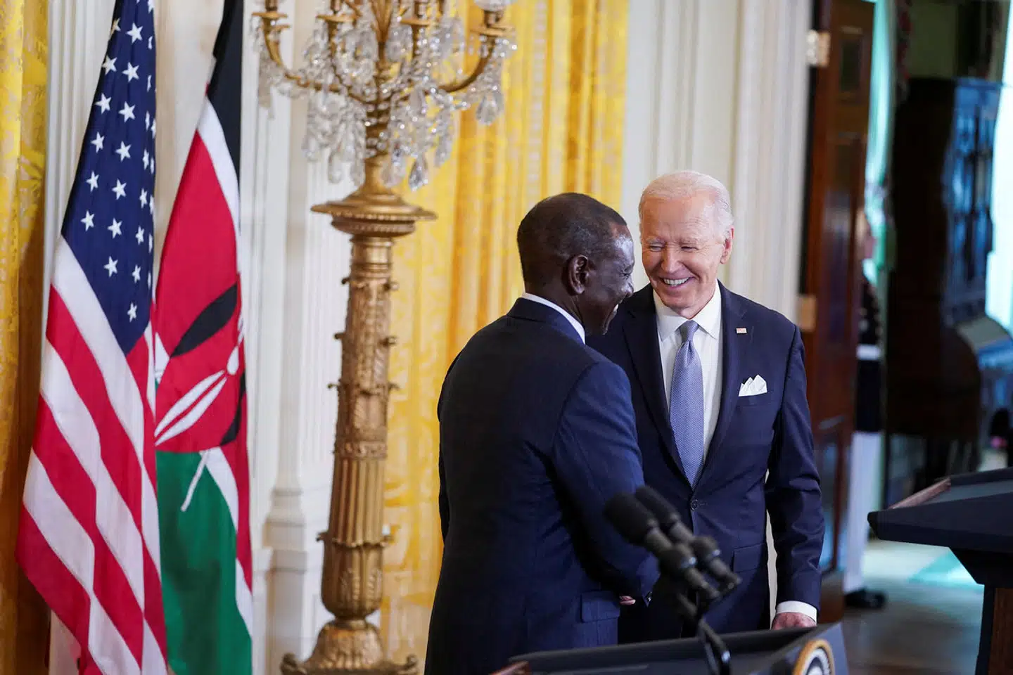 Den kenyanske præsident William Ruto aflagde i sidste uge officielt statsbesøg hos præsident Joe Biden i USA. Foto: Nathan Howard, Scanpix