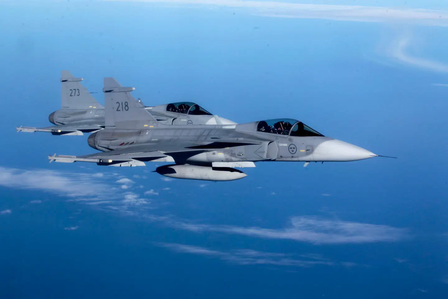 JAS 39 Gripen er et svensk udviklet kampfly fra virksomheden Saab.