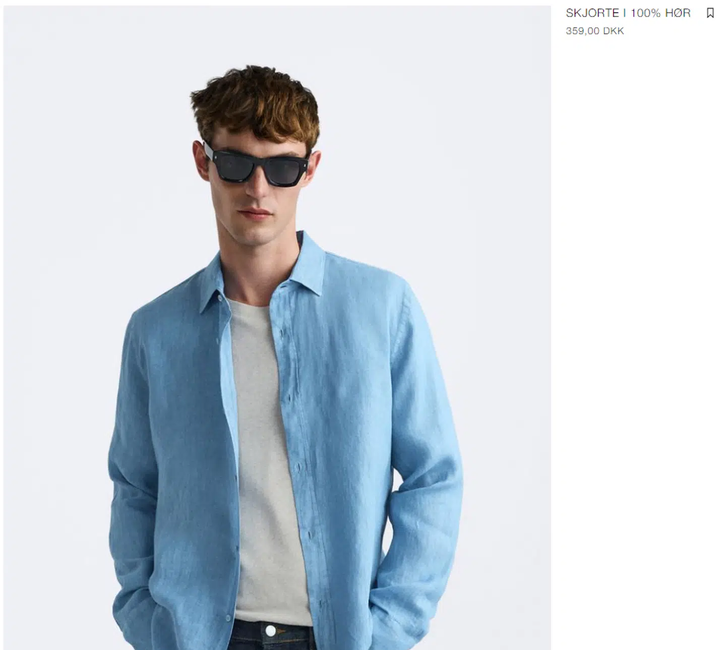Her ses hør-skjorten i Zaras danske webshop til 359 kroner.
