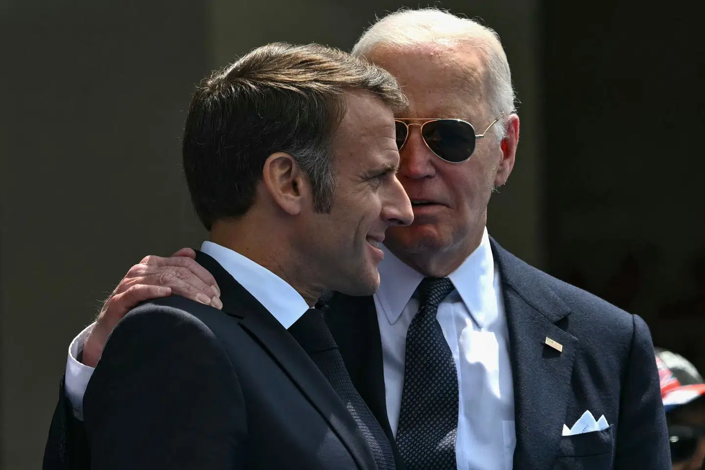 USA's præsident, Joe Biden, ses her med Frankrigs præsident, Emmanuel Macron.