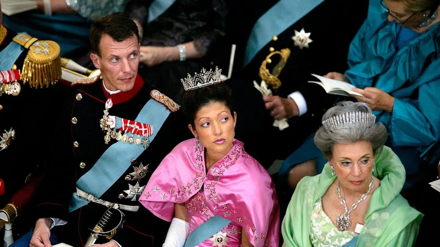 Prins Joachim og prinsesse Alexandra ved kronprins Frederiks bryllup.