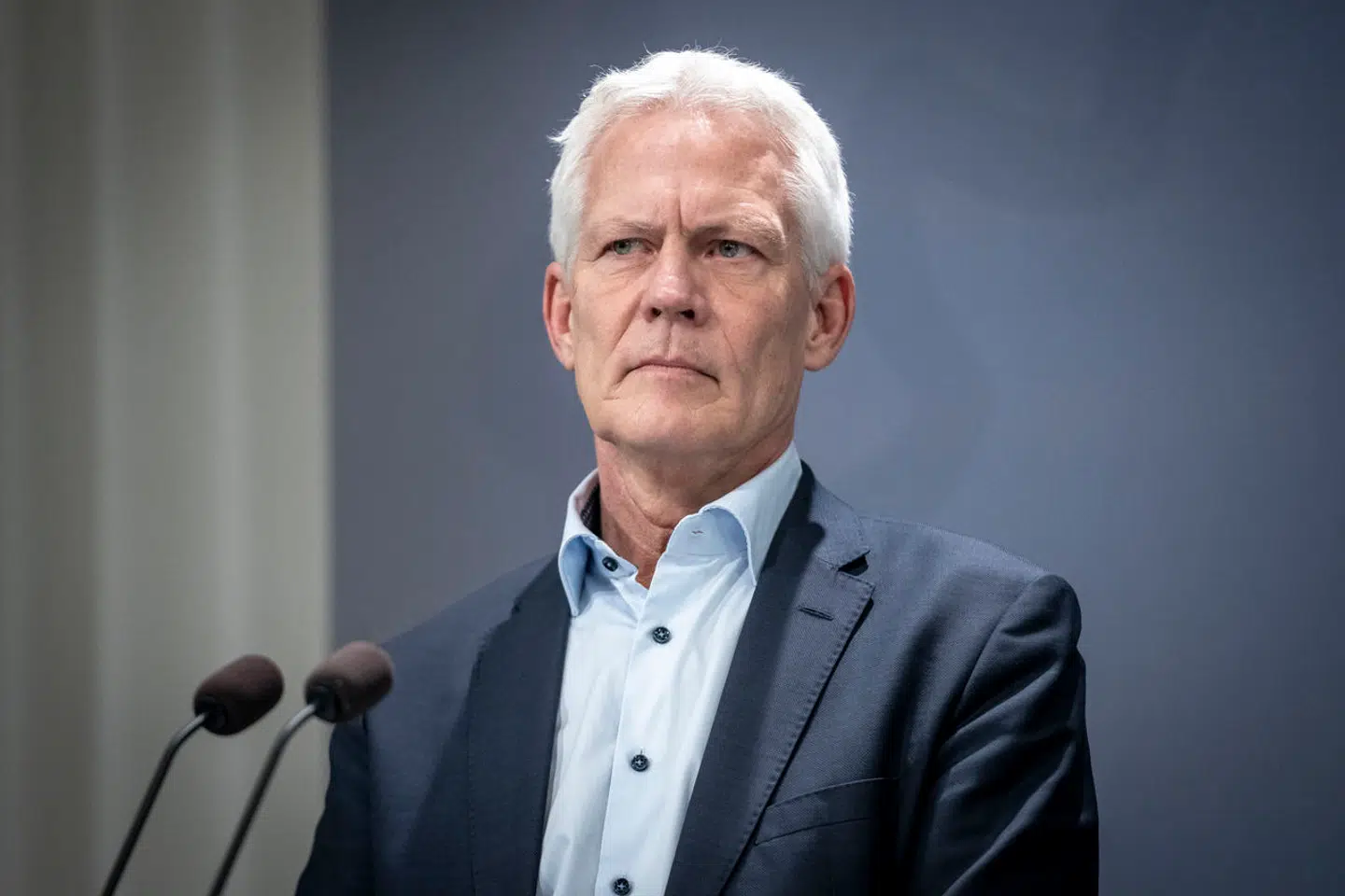 Administerende direktør for Kræftens Bekæmpelse og formand for sundhedsstrukturkommissionen Jesper Fisker, præsenterer kommissionens konklusioner.