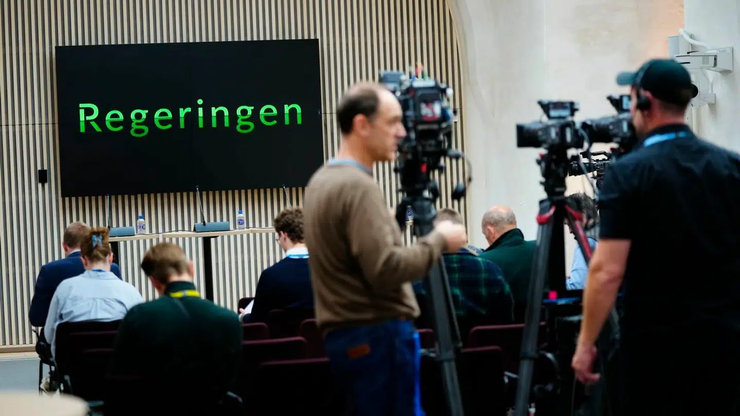 Erhvervsminister Morten Bødskov (S), økonomiminister Stephanie Lose (V), kulturminister Jakob Engell-Schmidt (M) og skatteminister Jeppe Bruus (S) præsenterer regeringens strategi for dansk iværksætteri på et pressemøde i Erhvervsministeriet onsdag den 12. juni 2024.