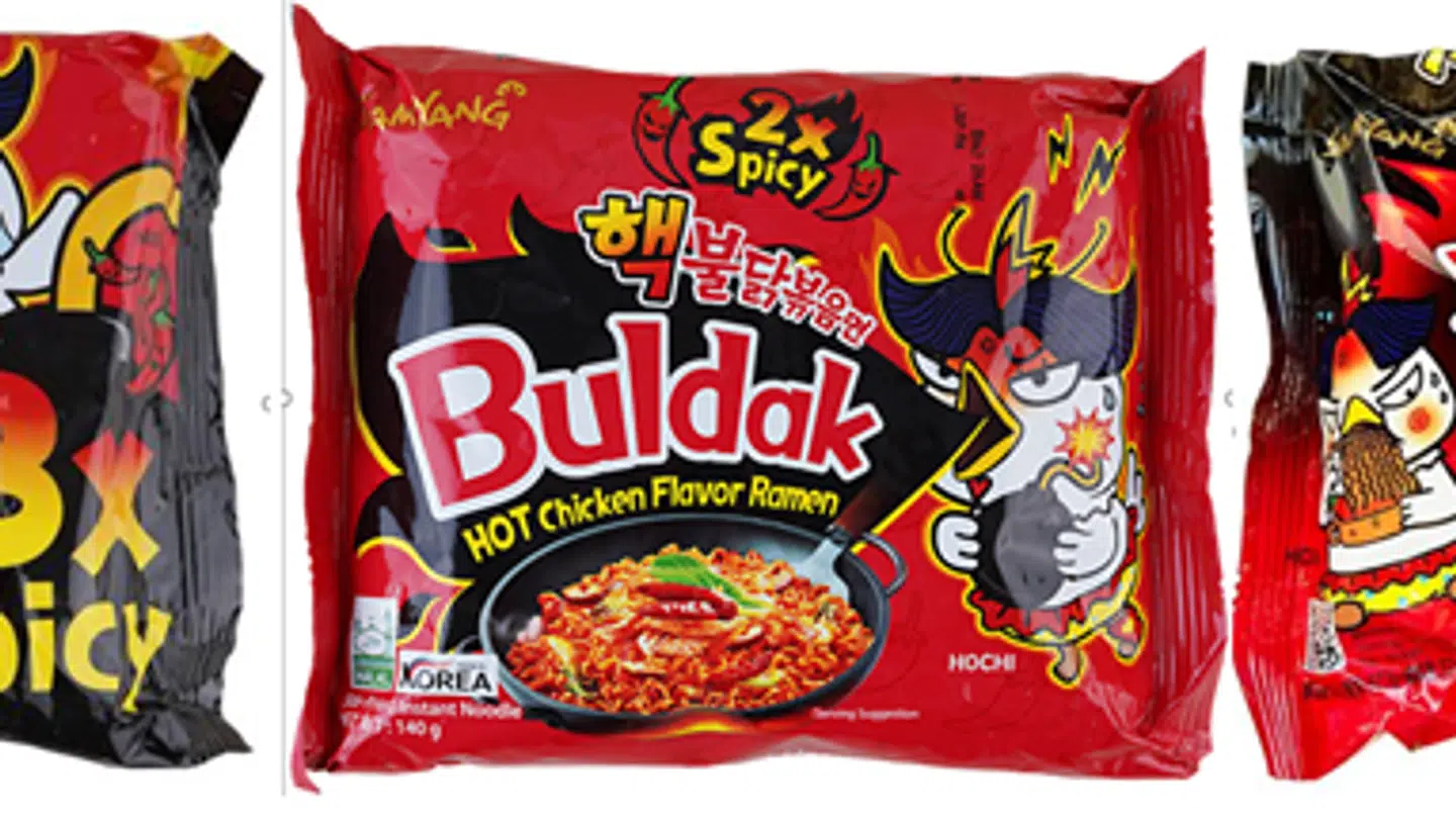 Her ses de omtalte nudler.