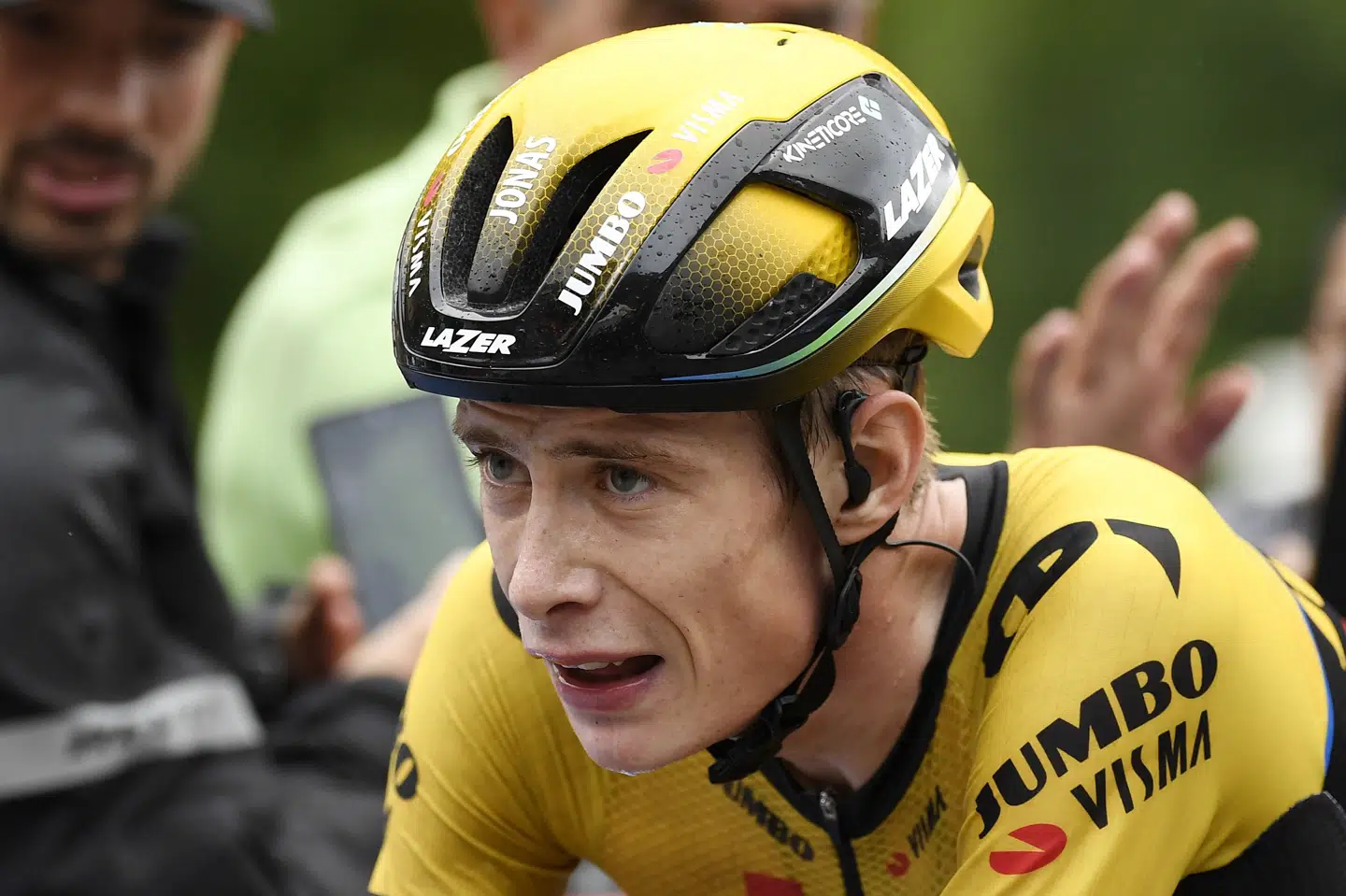 Jonas Vingegaard er endnu ikke tilbage i topform efter sit styrt. Han styrtede på 4. etape af Baskerlandet Rundt og brækkede kravebenet samt flere ribben og punkterede en lunge. (Arkivfoto).