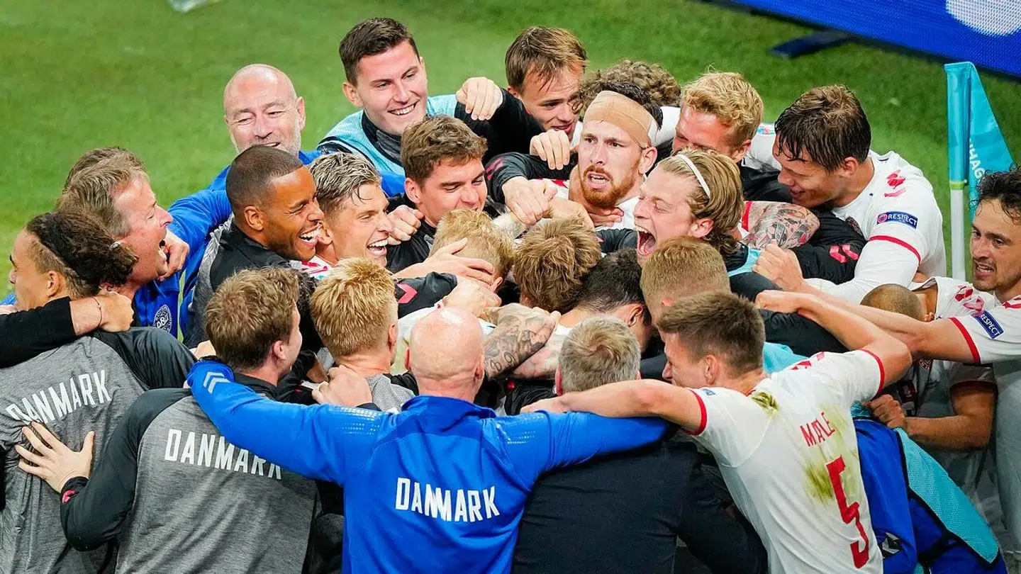 Euforisk stemning da Danmark slog Rusland ved EM i 2021.