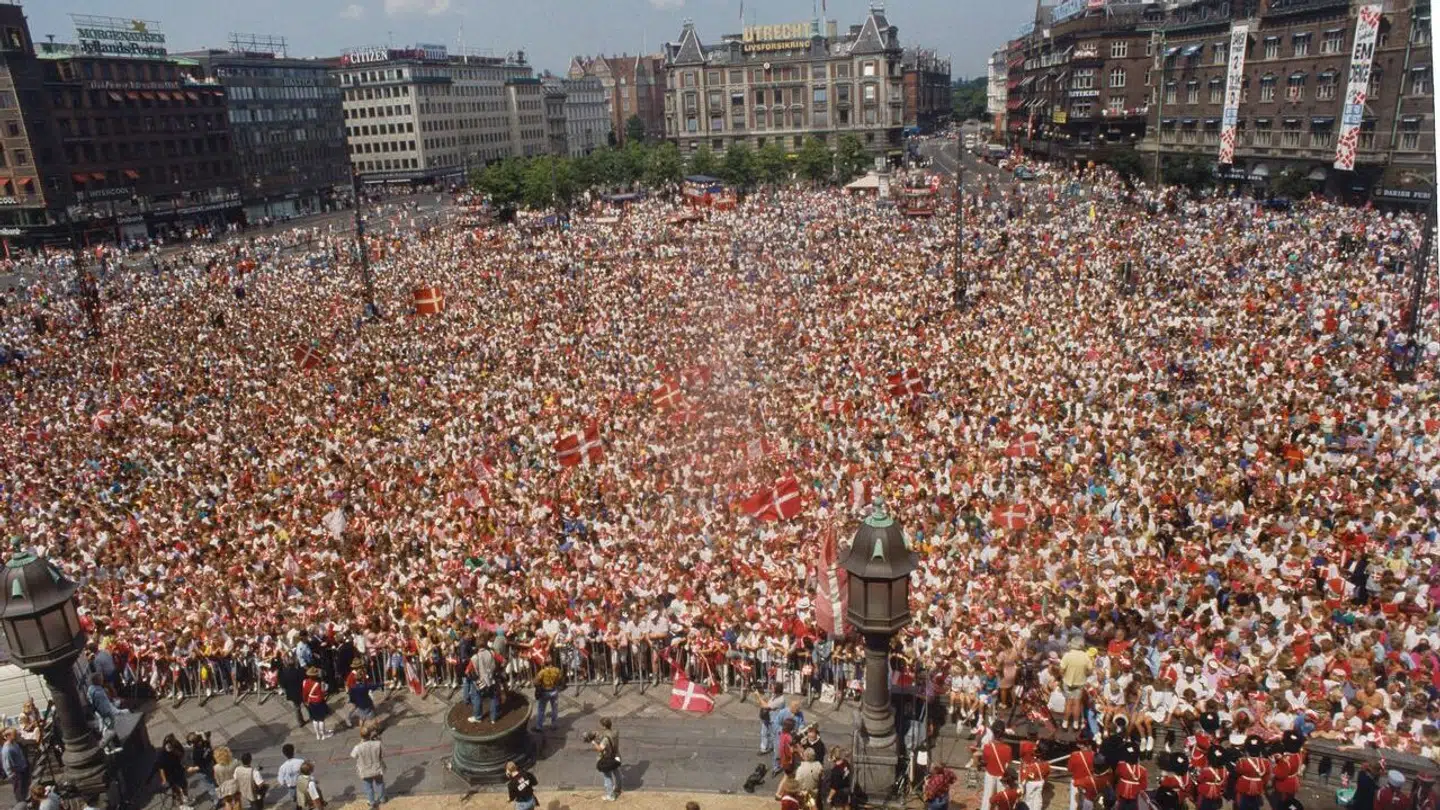 Rådhuspladsen i 1992 efter EM-sejren.