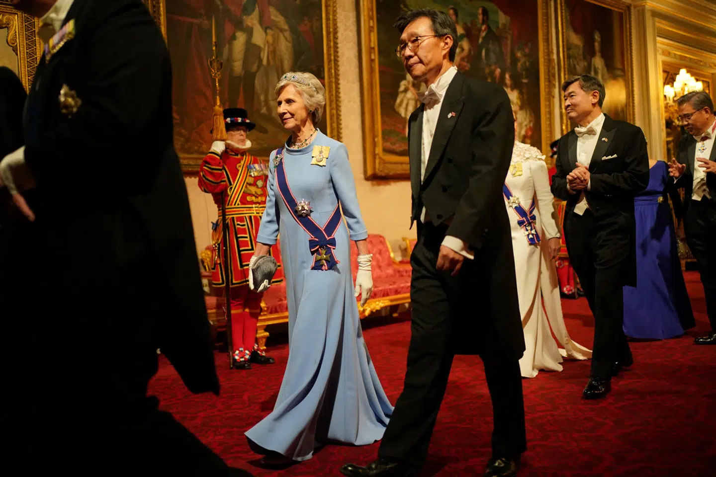 Hertuginde Birgitte af Gloucester til statsbanket på Buckingham Palace i London i november 2023.