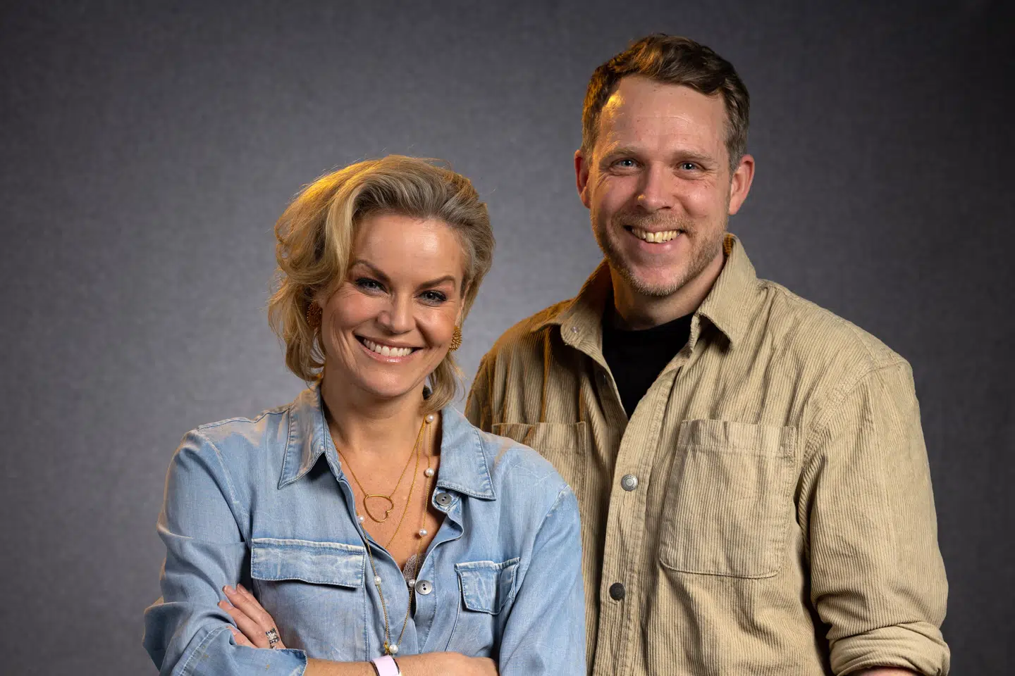 Cecilie Hother og medvært David Mandel, som i lidt over et år har lavet 'Det store talkshow' på P4 sammen.