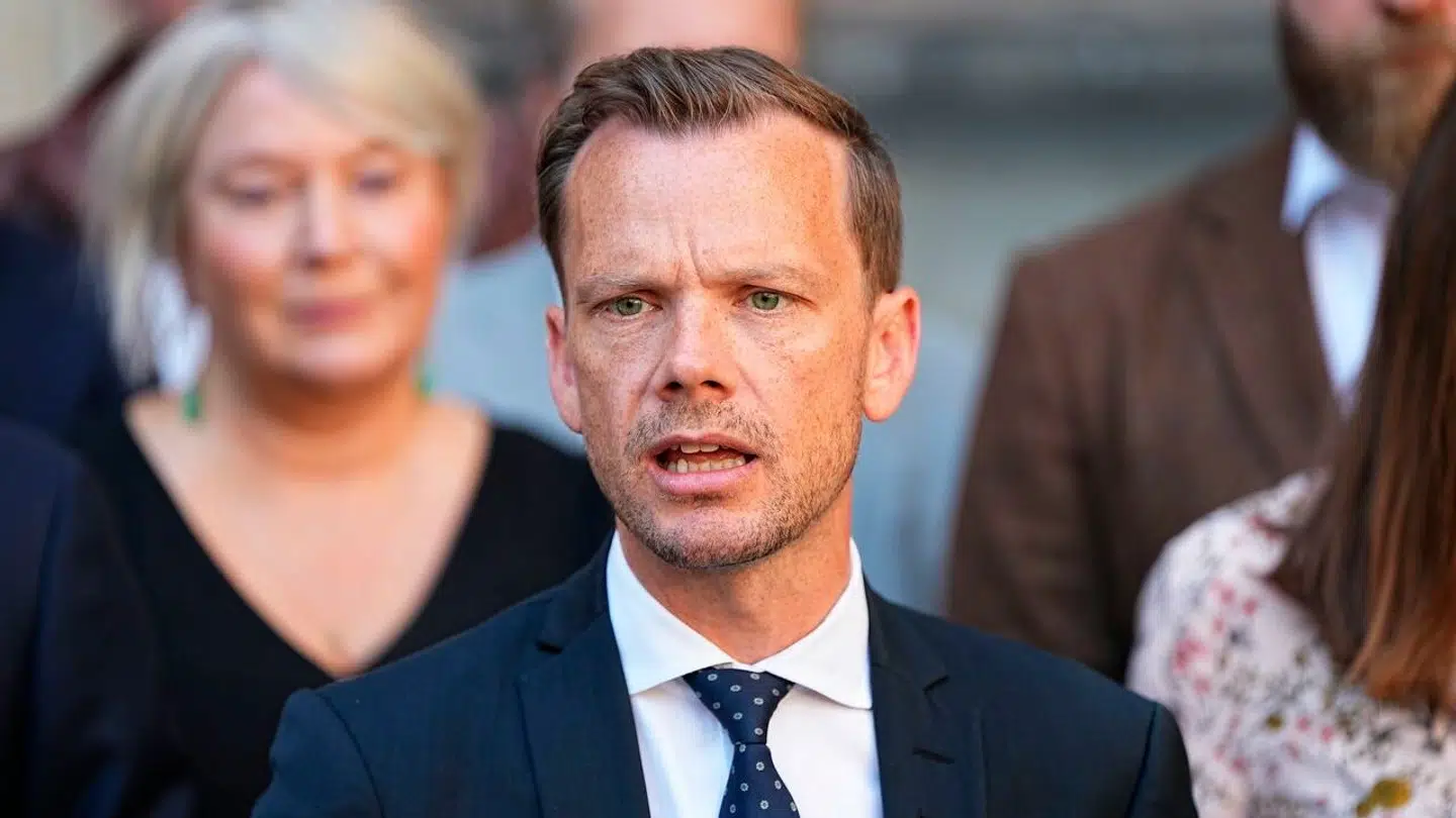 Doorstep med deltagelse af ministre og aftalepartier om styrket indsats mod antisemitisme i Justitsministeriet i København tirsdag den 25. juni 2024.