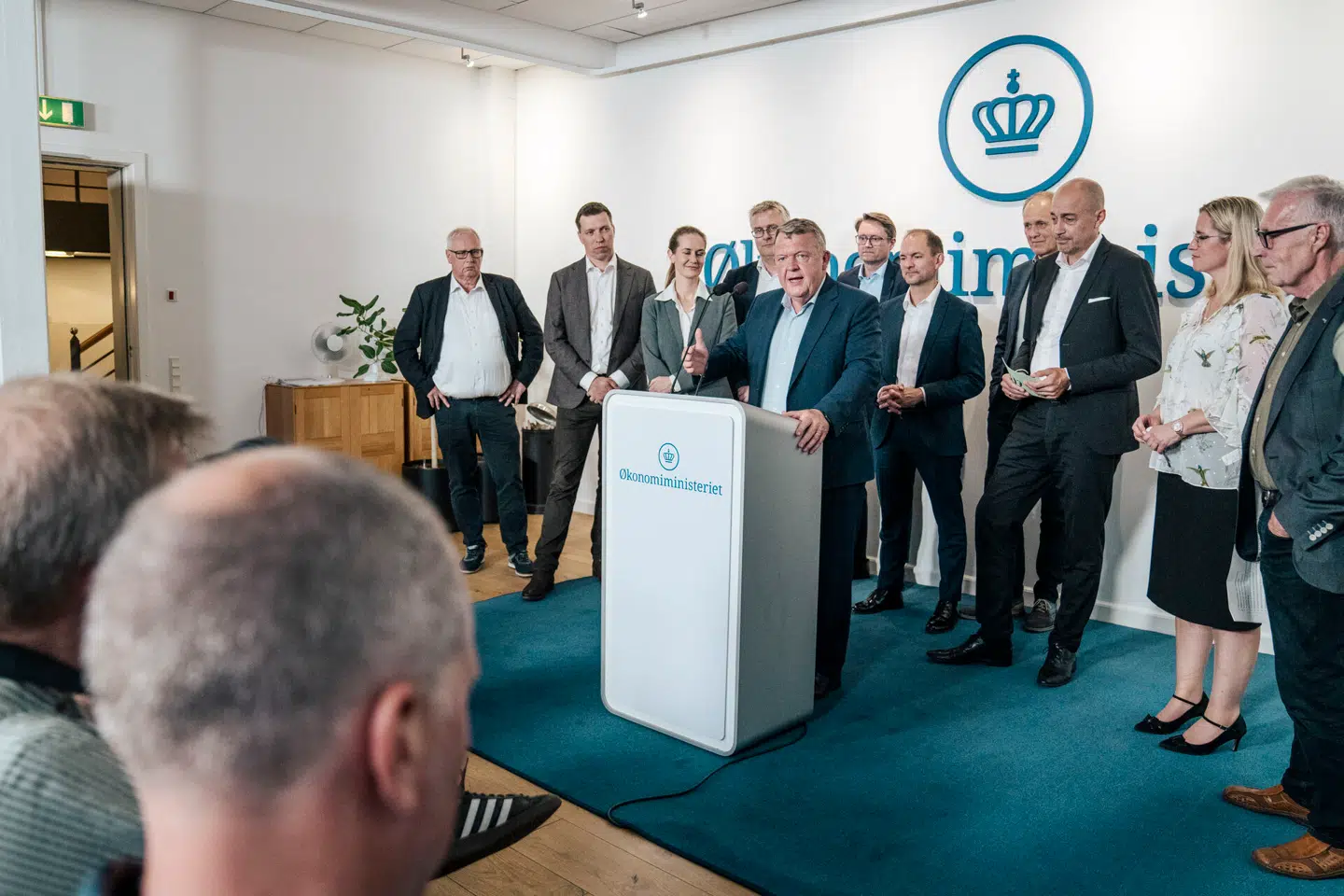 Trepartsaftalen blev præsenteret i Økonomiministeriet i København mandag. Foto: Thomas Traasdahl, Scanpix