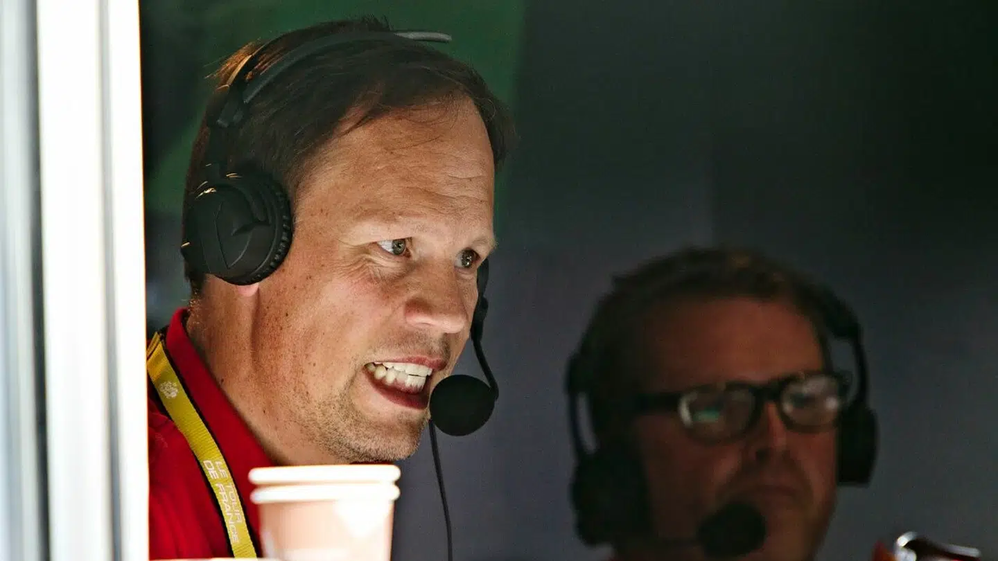 Kommentatorboksen ved Tour de France i 2012.