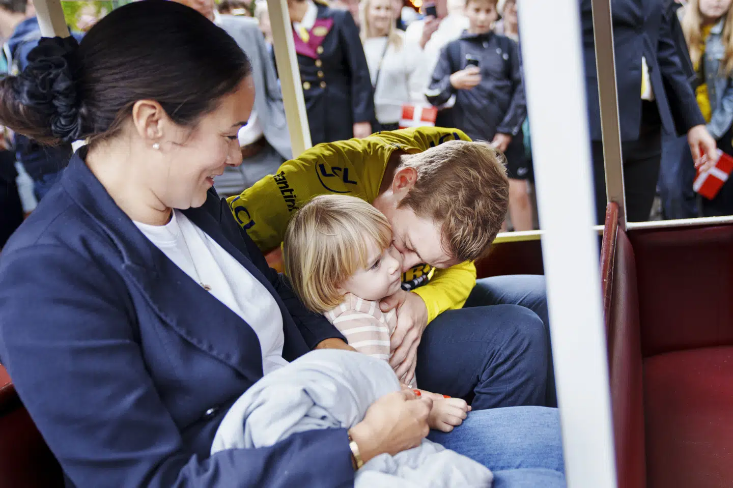 Jonas Vingegaard og hustruen Trine blev september 2020 i forældre til Frida. Nu bliver Frida snart storesøster. (Arkivfoto).