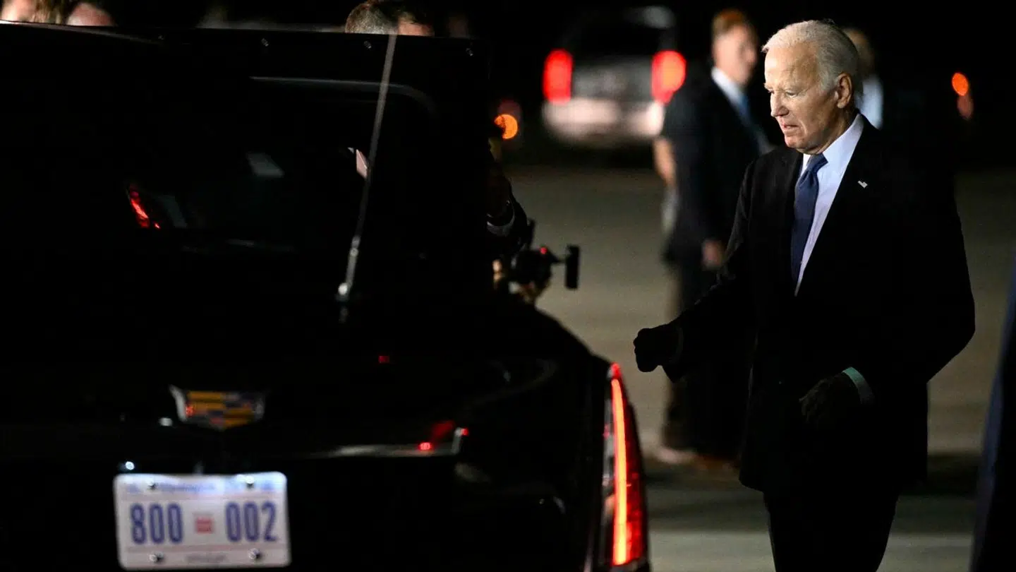 Her ses den amerikanske præsident, Joe Biden, efter tv-debatten med Donald Trump.