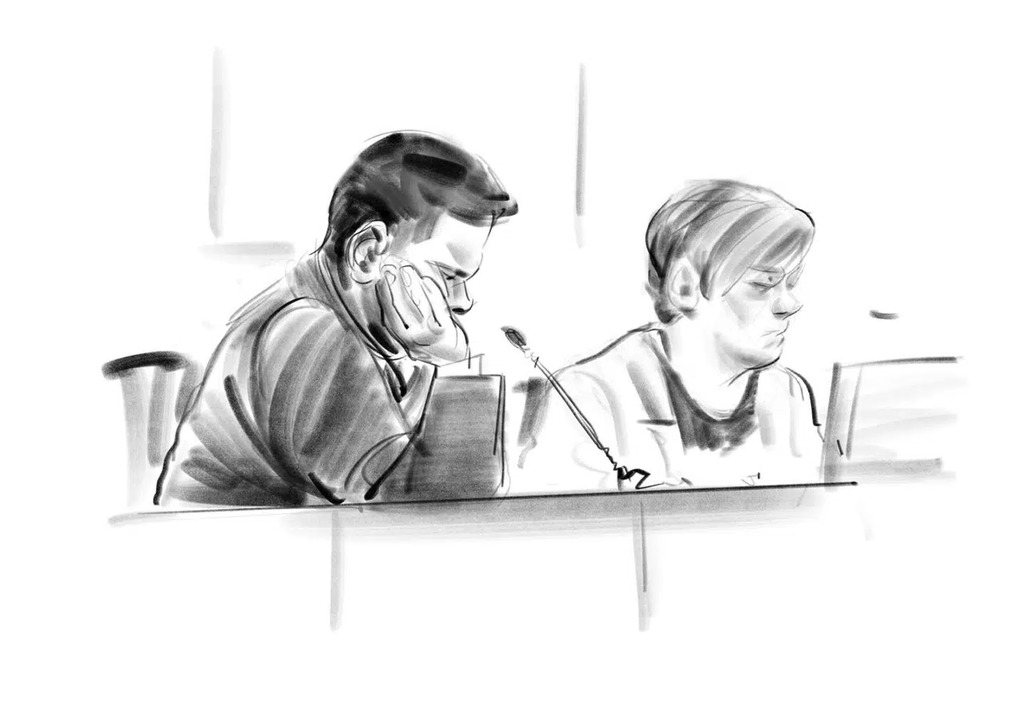 33-årige Philip Patrick Westh blev fredag kendt skyldig i drabet på Emilie Meng, voldtægt, bortførelse og en række alvorlige forbrydelser begået mod Meng og to andre teenagepiger i Sorø og Kirkerup. Han har anket straffen til landsretten. Til højre ses hans forsvarsadvokat, Karina Skou.