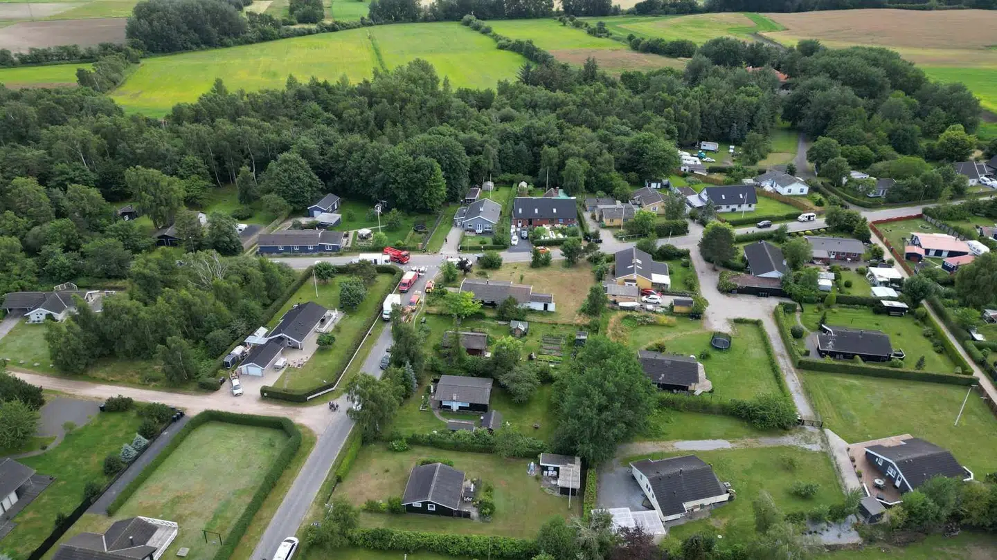 Her ses en del af det afspærrede område.