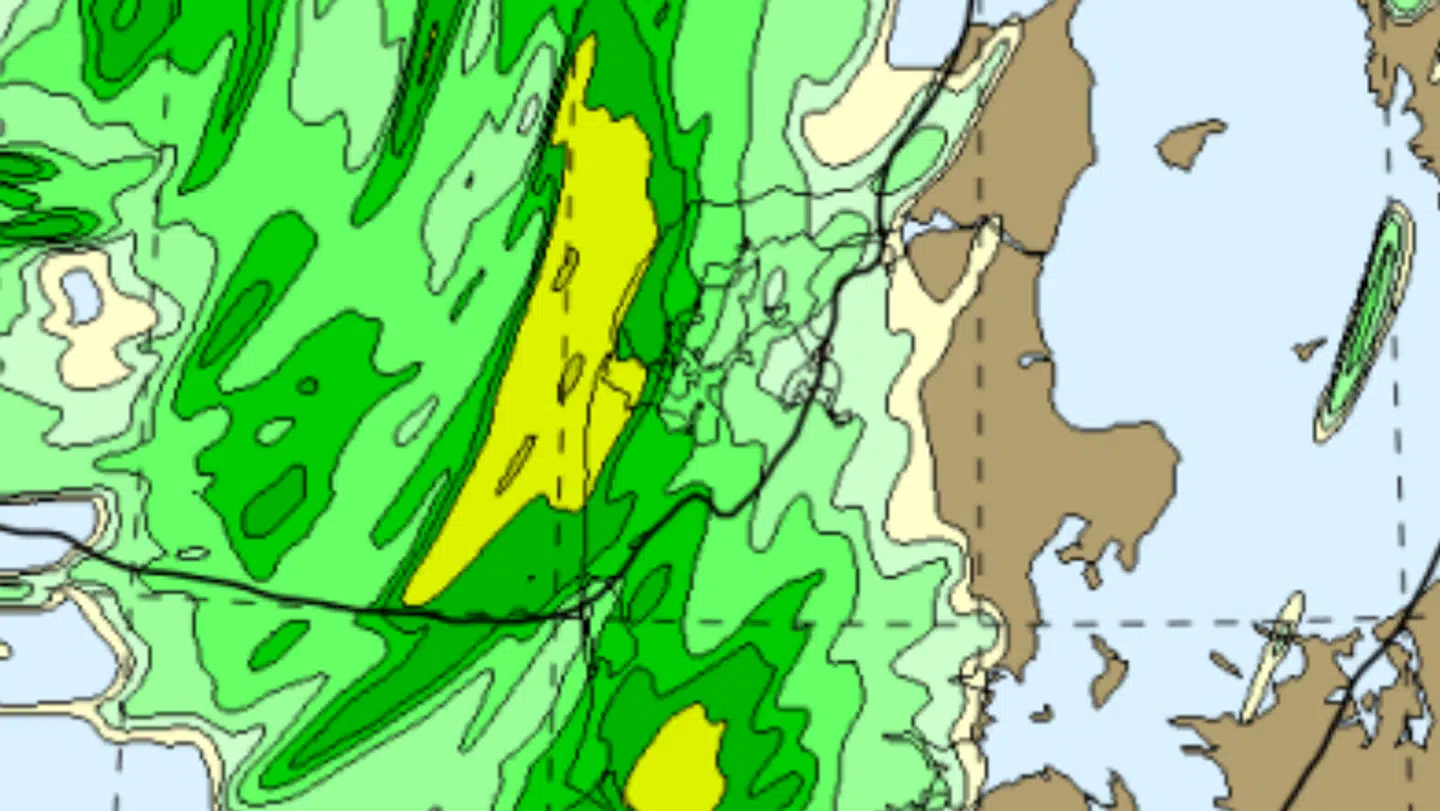 Der er masser af regn på vej til Danmark torsdag, melder DMI en ny prognose.