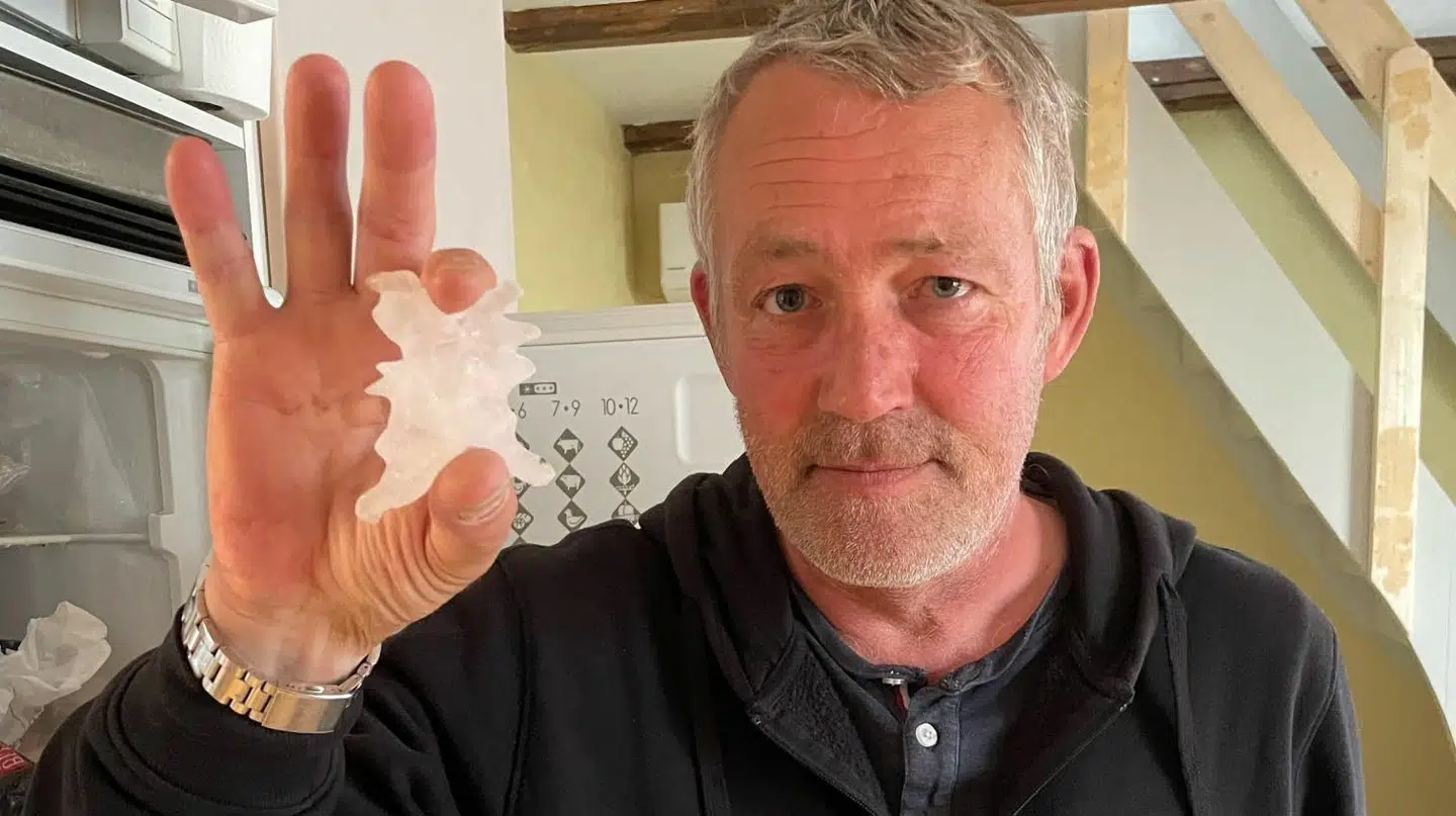 Karsten Aagaard har fundet et af de største hagl registreret i Danmark.