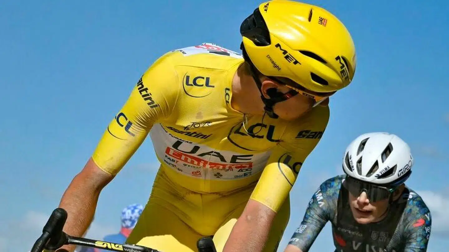 Jonas Vingegaard sad som klistret til Tadej Pogacar på løbets 9. etape.