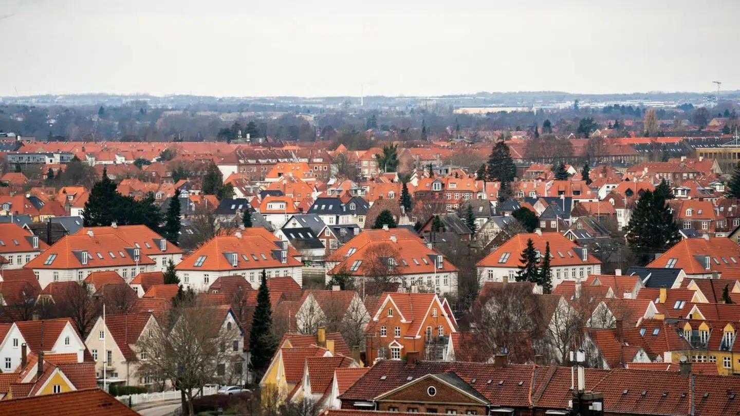 Udsigt over boligkvarter i Valby i Københavns Kommune.